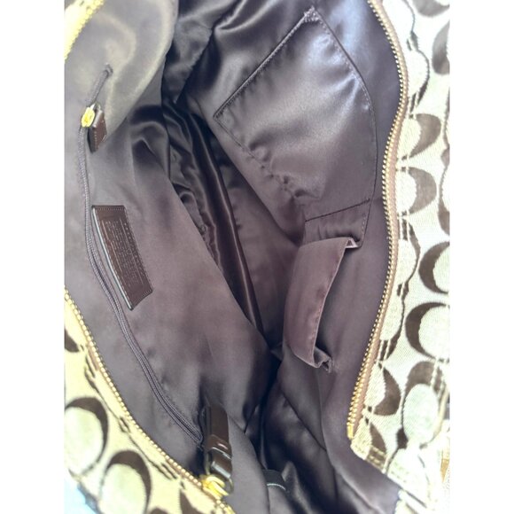 Coach‎ Brown Signature Canvas Tote Bag W/ Leather Handles & Gold-Tone Hardware - Picture 7 of 7